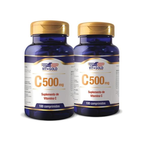 Imagem de Vitamina C 500 mg Vitgold Kit 2x 100 comp