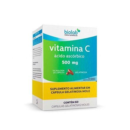 Imagem de Vitamina C Ácido Ascórbico 500mg - 60caps Gelatinosa