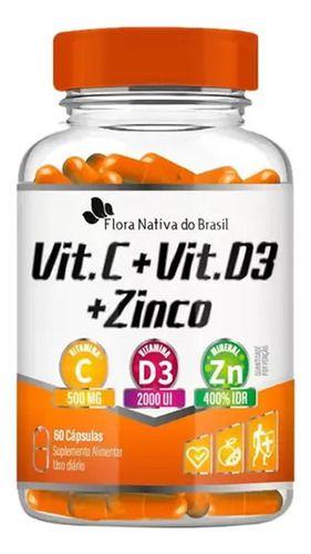 Imagem de Vitamina C + Vitamina D3 + Zinco 60 Capsulas Flora Nativa