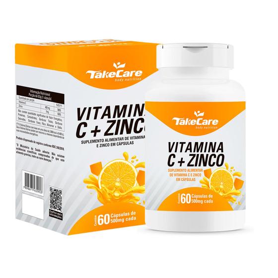 Imagem de Vitamina c + zinco 500mg 60 caps take care