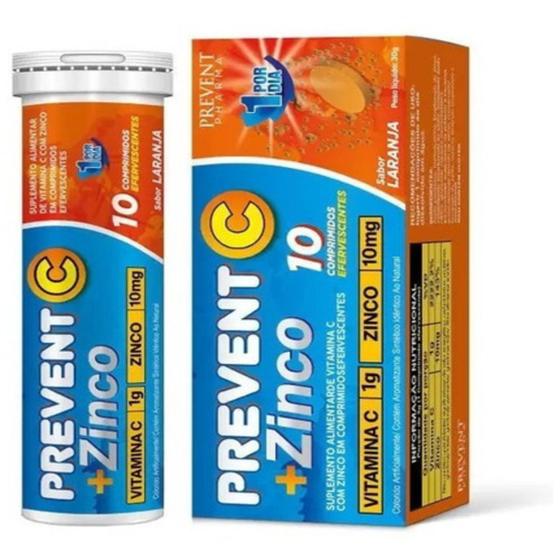 Imagem de Vitamina C + Zinco Efervescente 10 Comp. - Prevent Pharma Sa