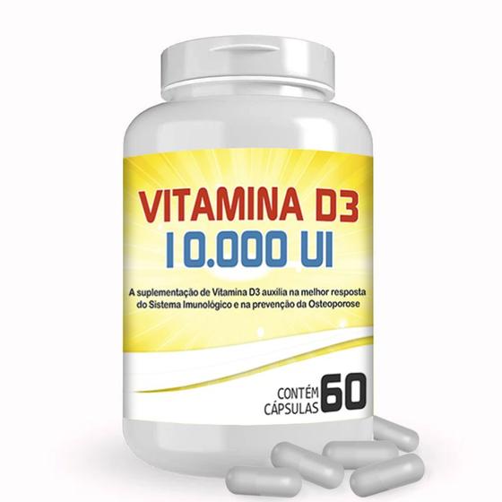 Vitamina D3 10.000 Ui com 60 Capsulas Menor preço em Vitamina D3 10.000 Ui com 60 Capsulas