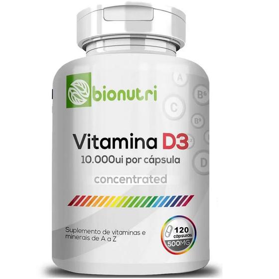 Imagem de Vitamina D3 10.000UI - (120 Capsulas) - Bionutri - 