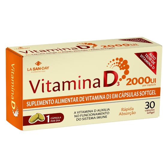 Imagem de Vitamina D3 2.000ui - 30 Cápsulas - La San Day