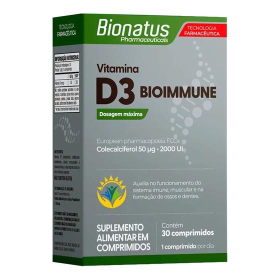 Imagem de Vitamina D3 2000UI 30 com Comprimidos - Bionatus