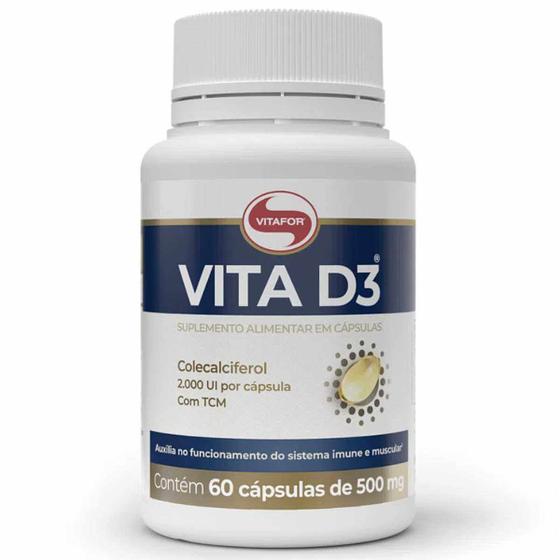 Imagem de Vitamina D3 2000ui com TCM  Vitafor Vita D3 - Original 60 cápsulas