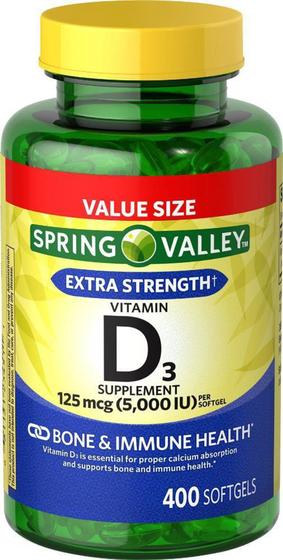 Imagem de Vitamina d3 5000ui spring valley 400 capsulas