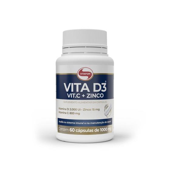 Imagem de Vitamina D3 com Vit. C e Zinco 60 caps. Vitafor