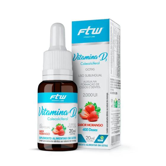 Imagem de Vitamina D3 em Gotas FTW Clinical 20ml 400 doses 2000UI