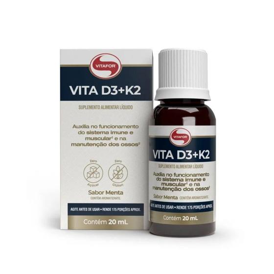 Imagem de Vitamina D3 + K2 20mL Menta Vitafor