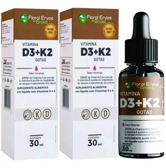 Vitamina D3 + K2 30ML 2 frascos gotas Menor preço em Vitamina D3 + K2 30ML 2 frascos gotas