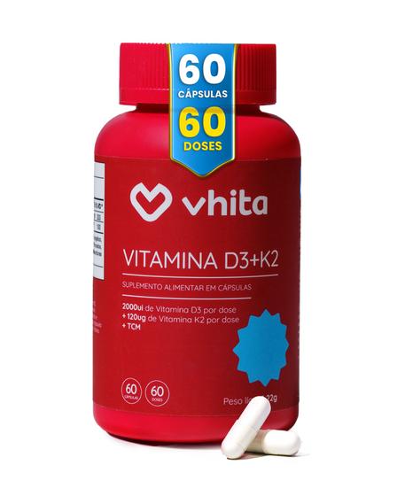 Imagem de Vitamina D3 K2 MK7 e TCM com 2000ui de 60 cápsulas Vhita
