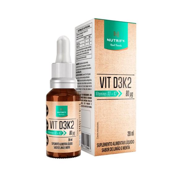 Imagem de Vitamina D3 + K2 Sabor Limão E Menta Nutrify 20ml