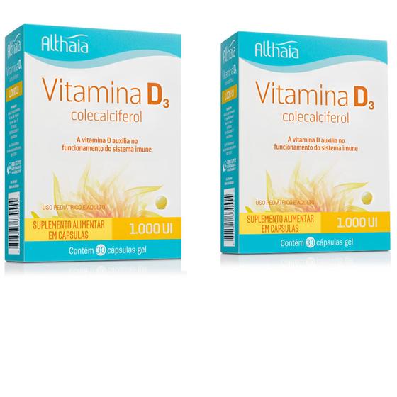 Vitamina D3 KIT 2 CXS 1.000ui 30 Capsulas Althaia Mais Imunidade Menor preço em Vitamina D3 KIT 2 CXS 1.000ui 30 Capsulas Althaia Mais Imunidade