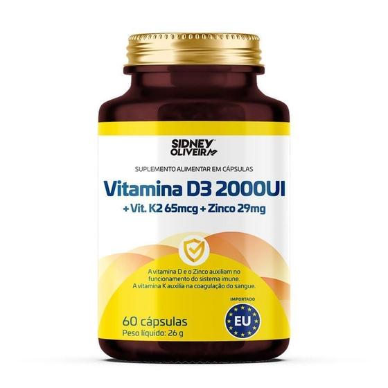 Imagem de Vitamina D3 + Vit. K2 + Zinco 60 Cápsulas Importado