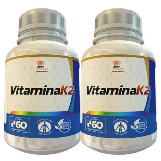 Vitamina K2 500mg 60 Cápsulas Kit Com 2 Potes - Lider Suplementos ...