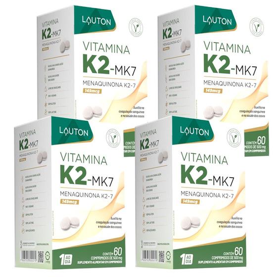Imagem de Vitamina K2 (MK-7) 60 comprimidos Lauton - 4 Unid.