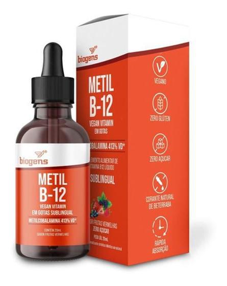 Imagem de Vitamina Metil B12 Gotas 20Ml Biogens - Frutas Vermelhas