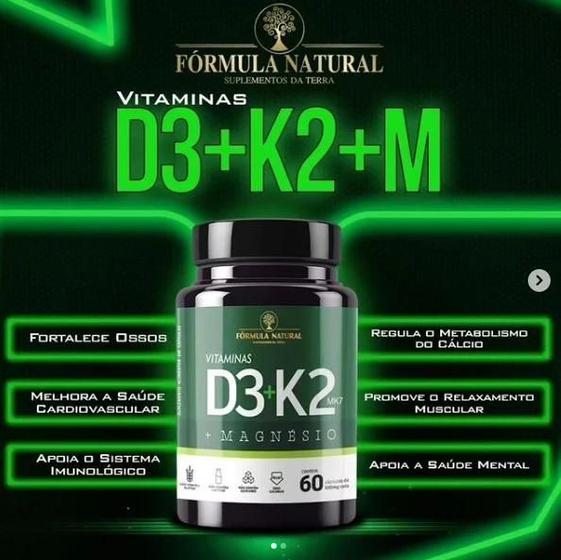 Imagem de Vitaminas D3+K2 + Magnésio 60 Caps