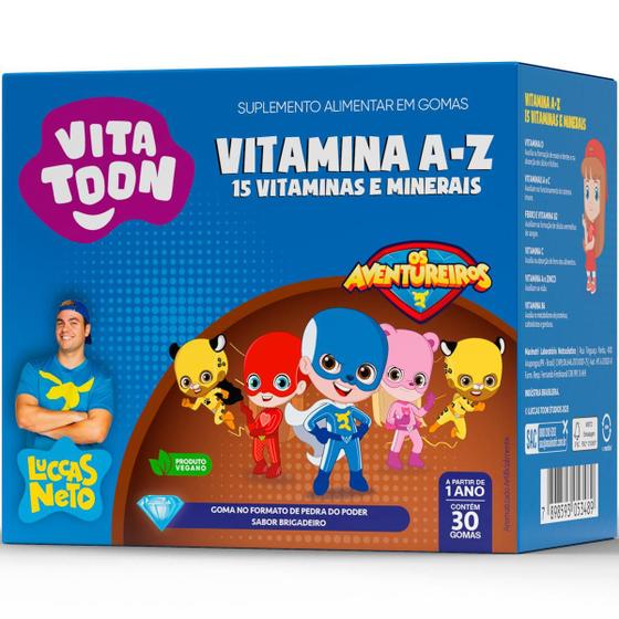 Imagem de Vitaminas e Minerais de A a Z Vitatoon 30 Gomas Sabor Brigadeiro Maxinutri