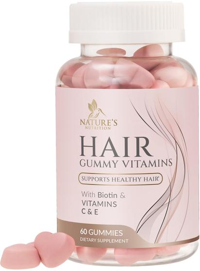 Imagem de Vitaminas para cabelo Gummies Nature's Nutrition Biotina 5000mcg 60