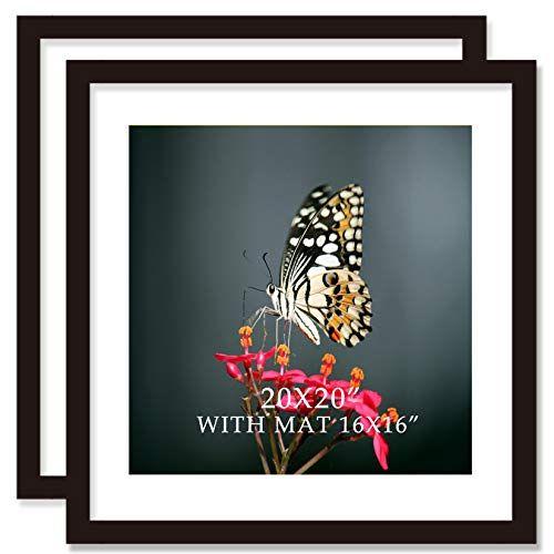 Imagem de VITOIVE 20x20 Frame Preto Com Tapete 16x16 Madeira Maciça Picture Frames Montagem na Parede (2 pacotes, 20x20 Polegadas)...