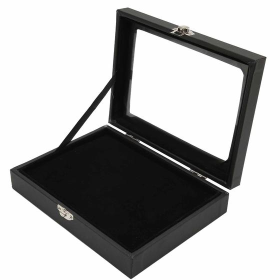Imagem de Vitrine Pin Focket Black Shadow Box com Porta de Vidro