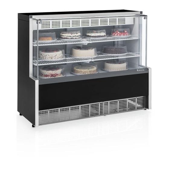 Imagem de Vitrine Refrigerada Confeitaria Dupla Ação GPEA-140R PR Gelopar Preta 127v