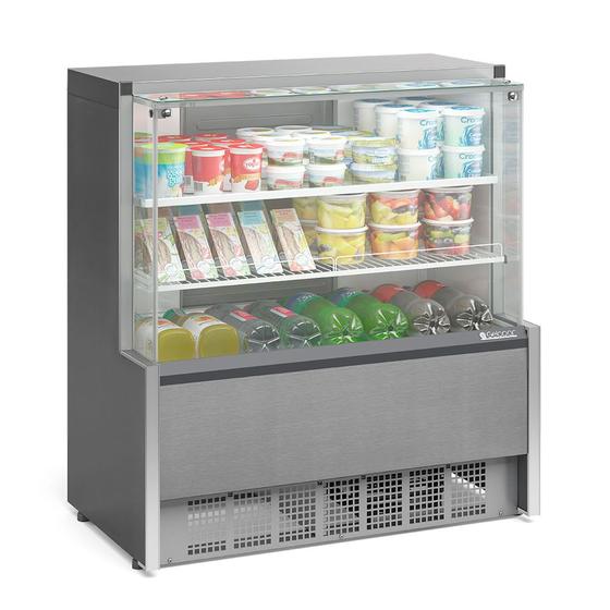 Imagem de Vitrine Refrigerada Universal 1 Placa Fria GPSA-110R TI Tipo Inox Linha Aurora Vidro Reto Gelopar