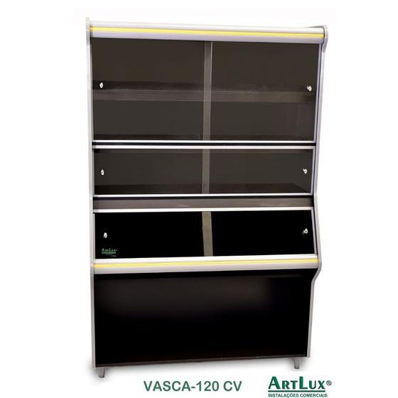 Imagem de Vitrine Vasca 120 Artlux Dark Faixa Amarelo