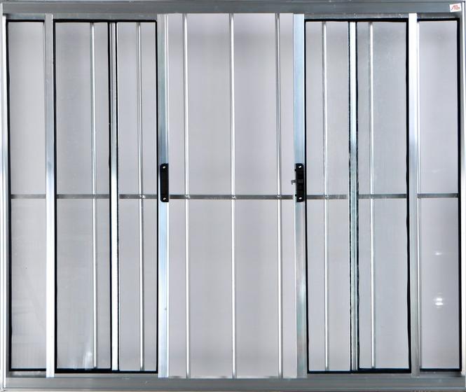 Imagem de Vitro de Alumínio 4 Folhas 1,00 X 1,80 Com Grade Cor Brilhante Linha All Modular