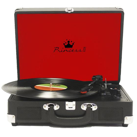 Vitrola Maleta Toca Discos - Princess Black Menor preço em Vitrola Maleta Toca Discos - Princess Black