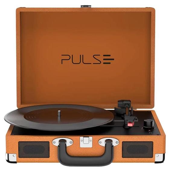 Imagem de Vitrola Multilaser SP364 Retro Pulse Berry Suitcase Turntable Bluetooth - Marrom