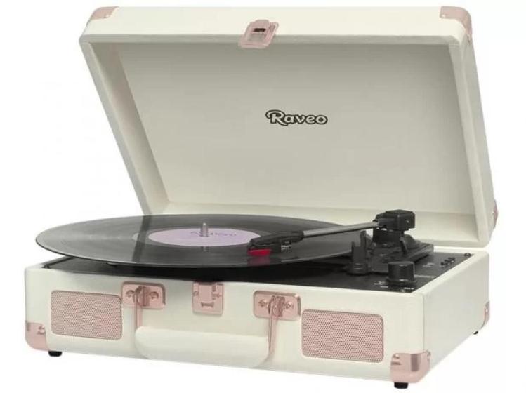 Imagem de Vitrola raveo sonetto com alca toca discos/radio/usb/bt rose gold   90 08634