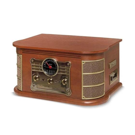 Vitrola Raveo Spazio K7, FM, Vinil, Cd e Bluetooth Bivolt