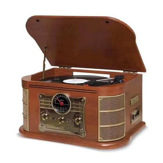 Vitrola Raveo Spazio K7, FM, Vinil, Cd e Bluetooth Bivolt