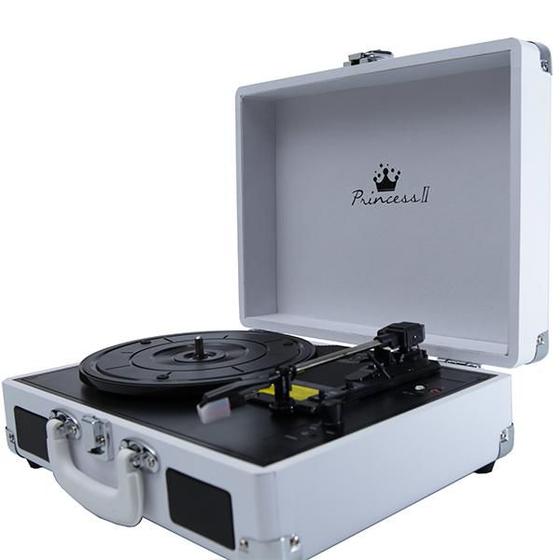 Vitrola Toca Discos Maleta Princess II - White Menor preço em Vitrola Toca Discos Maleta Princess II - White