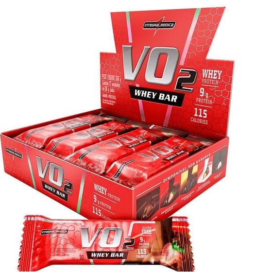 Imagem de Vo2 Slim Protein Bar Caixa (12 Unidades) - Sabor: Morango