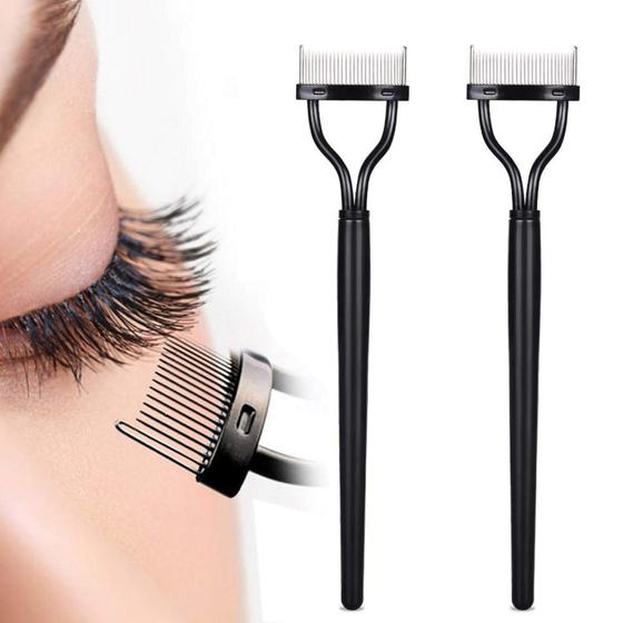 Imagem de Vodisa Metal Eyelash Comb Curler 2 Pcs Rímel Separador Set Lash Extensions Aplicador Professional Beauty Makeup Tool para cílios