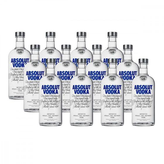 Vodka Absolut Tradicional 750ml Caixa Com 12 Unidades - Bebidas ...