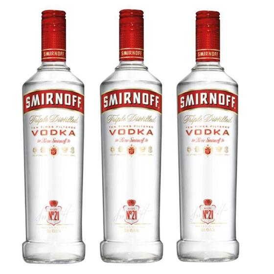 Vodka Smirnoff Triple Distilled Garrafa 998 ml - Kit 3 Garrafas de Vodka Smirnoff Menor preço em Vodka Smirnoff Triple Distilled Garrafa 998 ml - Kit 3 Garrafas de Vodka Smirnoff