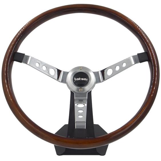 Imagem de Volante Classico Lotse Big Block Wood ( Haste Cromada )