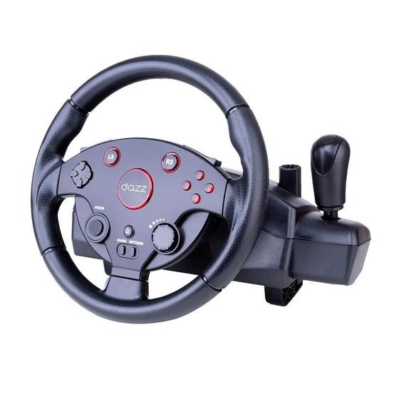 Imagem de Volante Dazz Force Driving com pedal PS4 PS3 PC XBOX preto