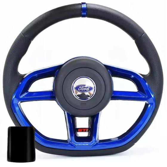 Imagem de Volante Esportivo Del Rey 1981 1991 Pampa 1982 1997 Golf Gti Ford tampa acionador de buzina + cubo