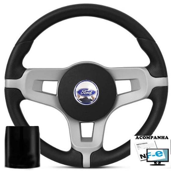 Imagem de Volante Esportivo Del Rey 1981 1991 Pampa 1982 1997 Mustang Super Surf Ford Acionador Buzina + Cubo