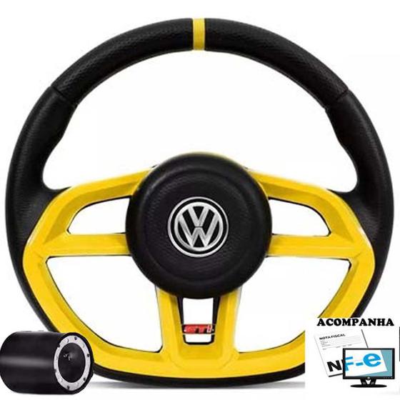 Imagem de Volante Esportivo Fusca 59 até 76 Brasília 73 até 76 Variante 70 até 76 Golf Gti Cubo Volkswagen Vw