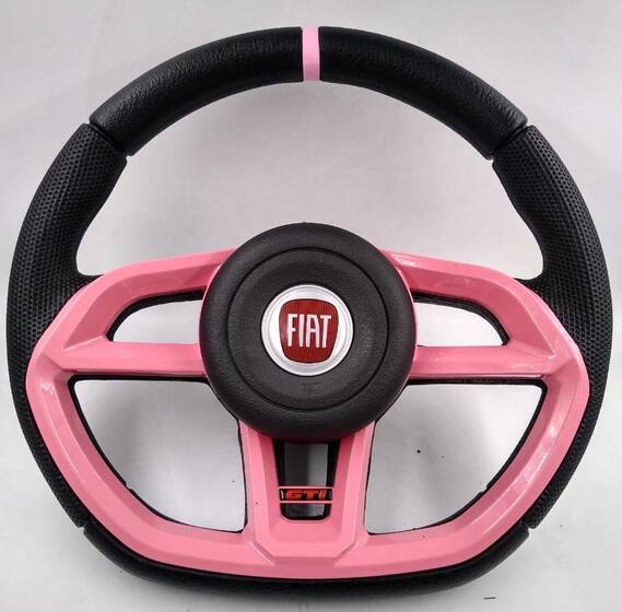 Volante Esportivo Golf Gti Rosa Para Fiat Palio + Cubo - Volante ...