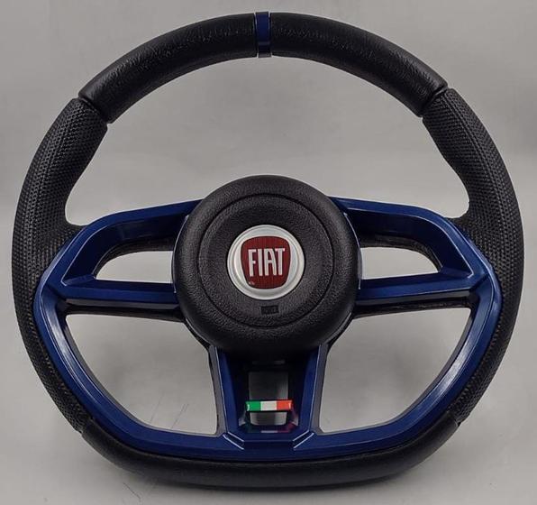 Imagem de Volante Esportivo Gti Azul Para Fiat Siena 1996 Até 2012 Com o Cubo
