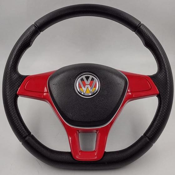 Imagem de Volante Esportivo Tsi Vermelho Com o Cubo VW G5 G6 e G7