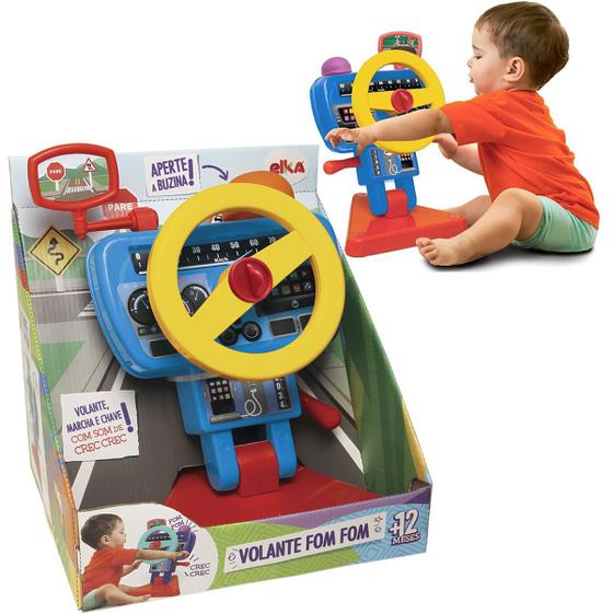 Imagem de Volante Infantil Brinquedo Bebe Com Buzina E Retrovisor Elka